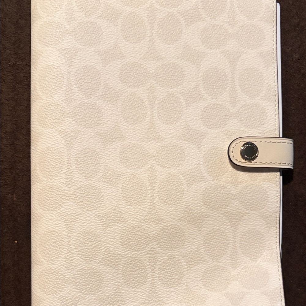 White Signature Print Coach Notebook - Picture 2 of 3